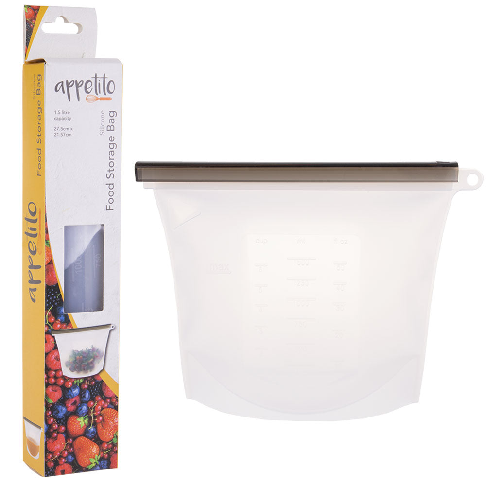 Appitito Silicone再利用可能な食品保管バッグ(白)