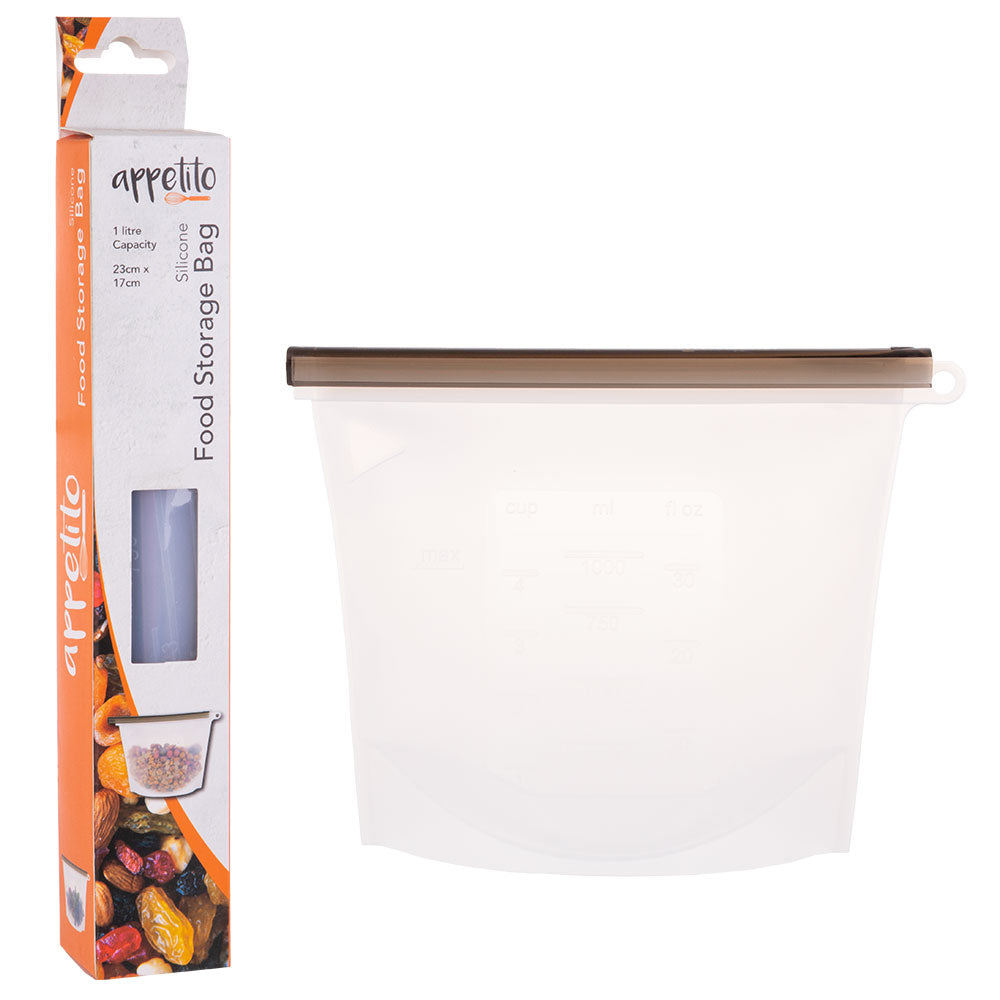 Appitito Silicone再利用可能な食品保管バッグ(白)