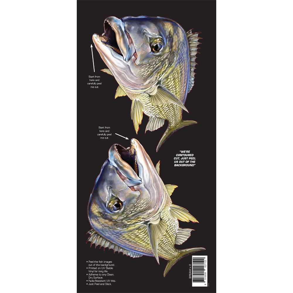 Fisch-Sticka mit zwei Booten im Retro-Stil (klein)