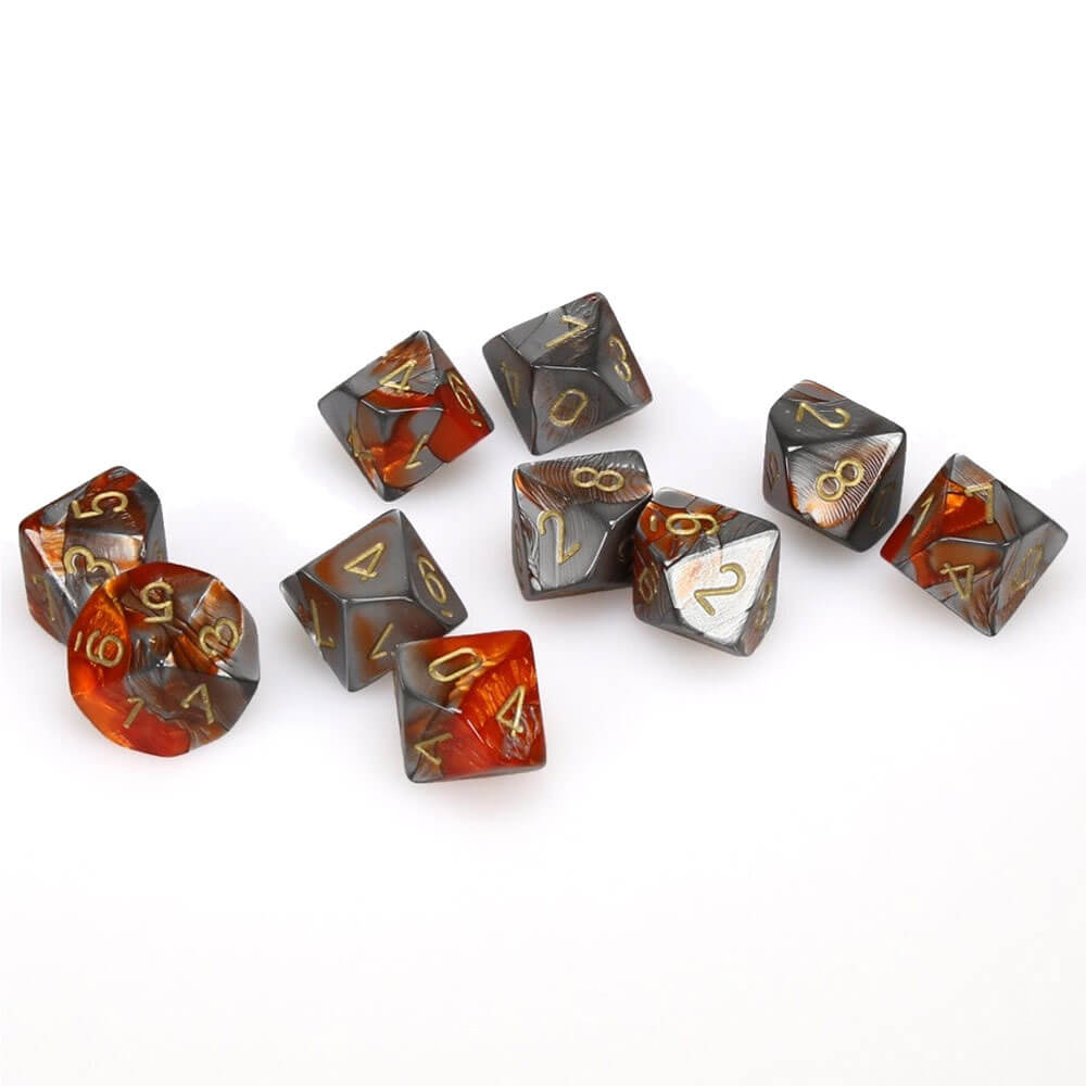Chessex D10 Polyedrisches Gemini-Set mit 10 Würfeln