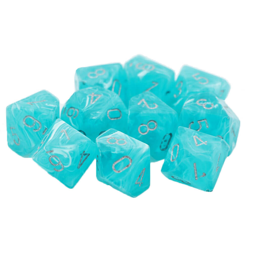 Chessex D10 Polyedrisches Cirrus-Set mit 10 Würfeln