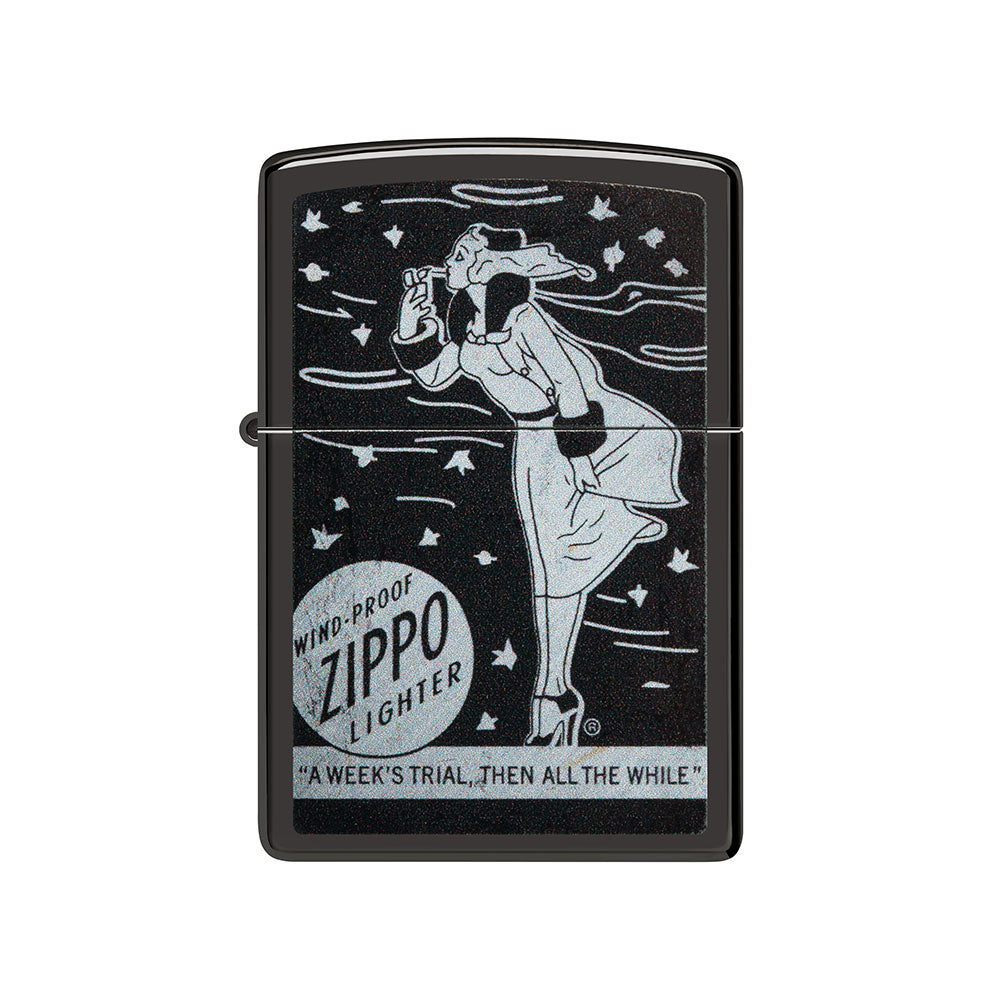 Zippo Zippo Design Schwarzes winddichtes Feuerzeug