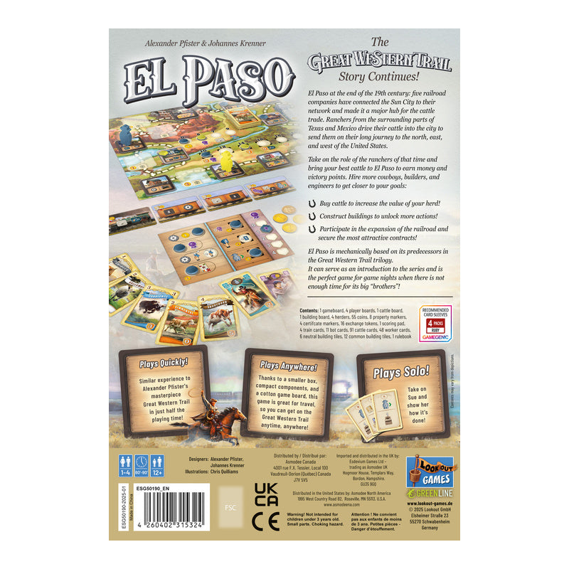 Great Western Trail El Paso Board Game