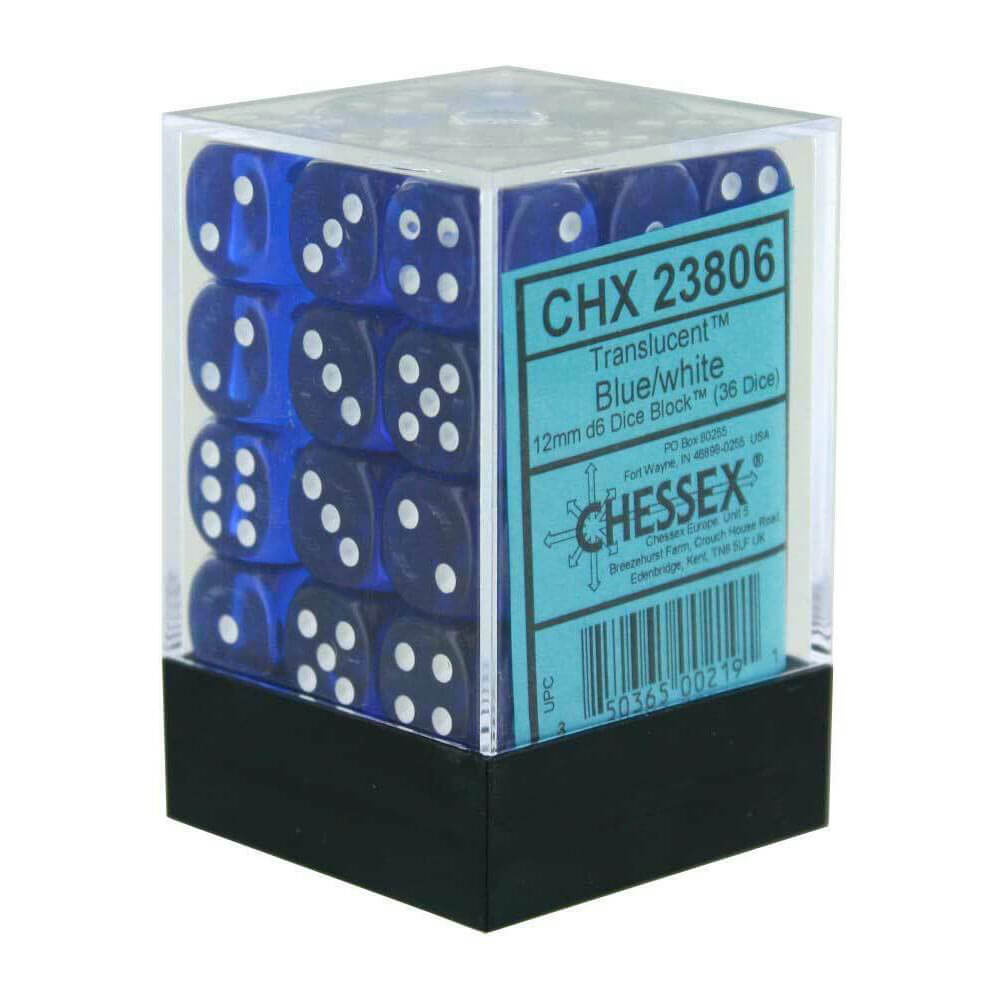 D6ダイス半透明12mm(36個のサイコロ)