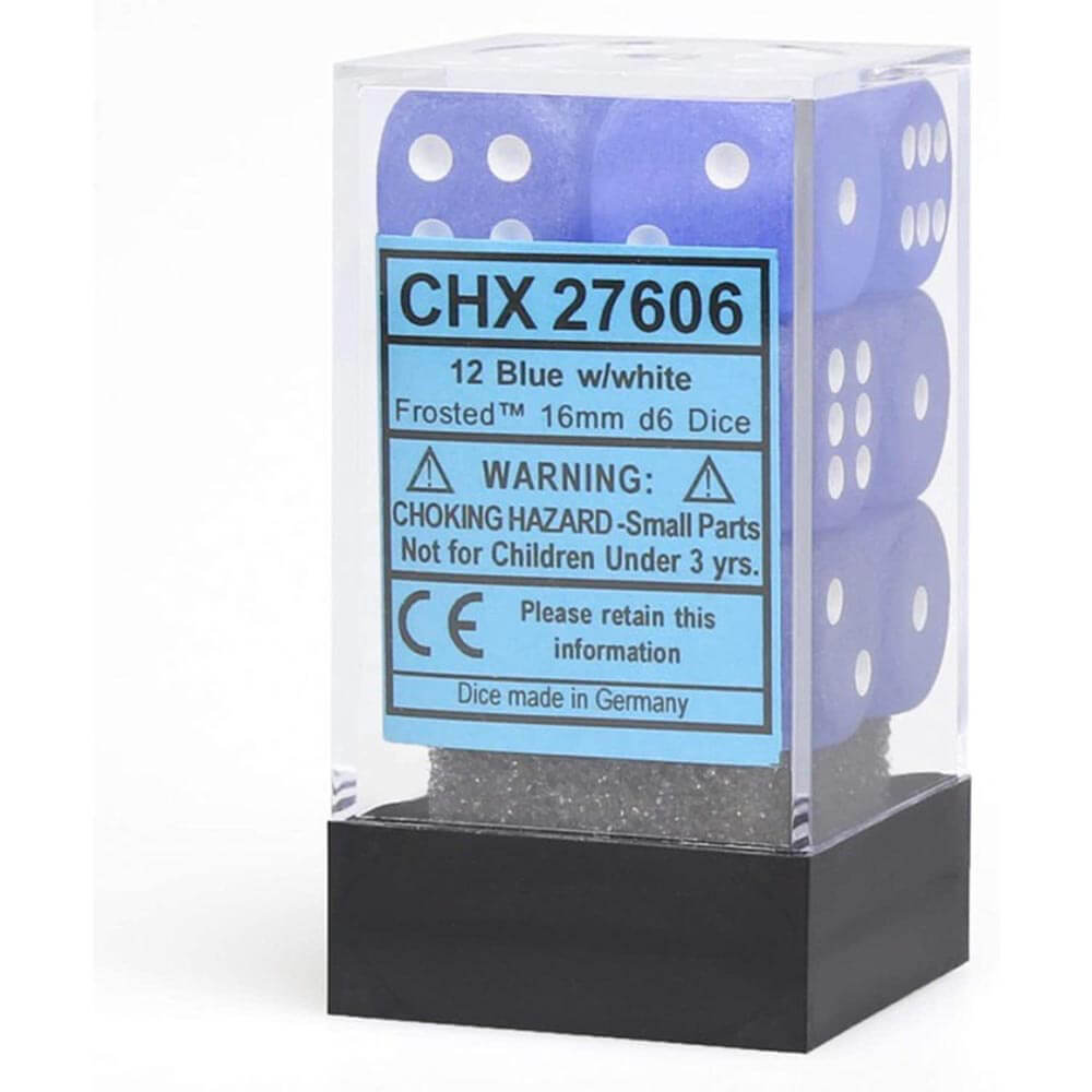 D6 Würfel mattiert 16 mm (12 Würfel)