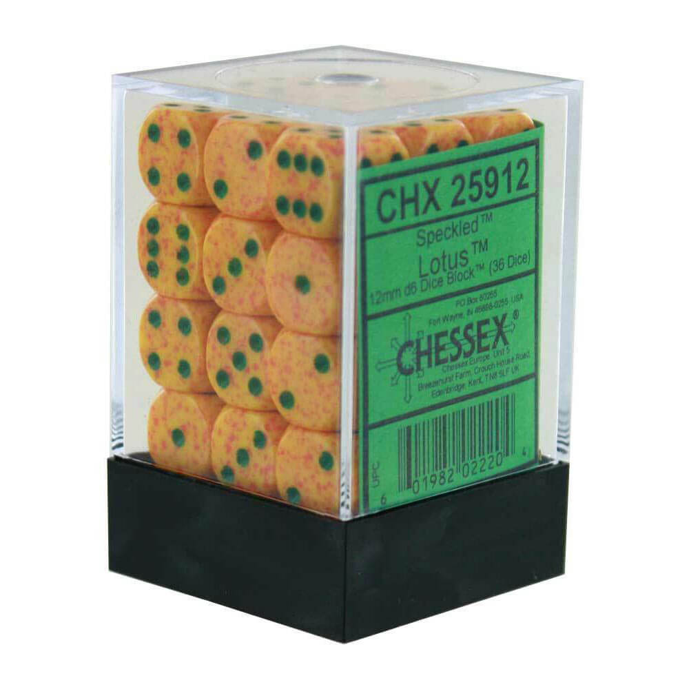 D6 Würfel gesprenkelt 12 mm (36 Würfel)