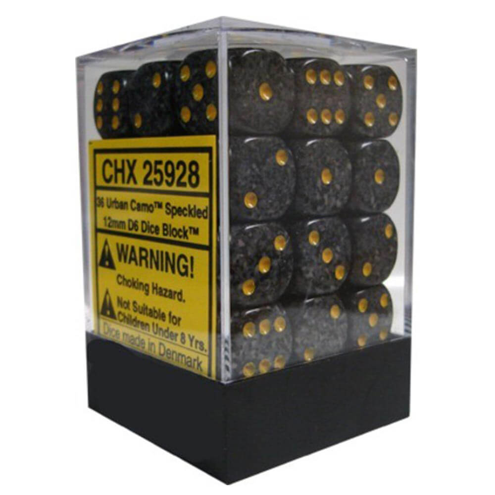 D6 Würfel gesprenkelt 12 mm (36 Würfel)