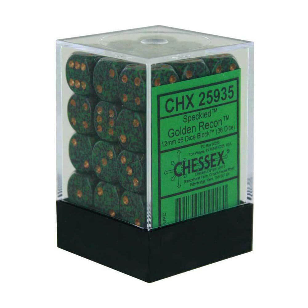 D6 Würfel gesprenkelt 12 mm (36 Würfel)