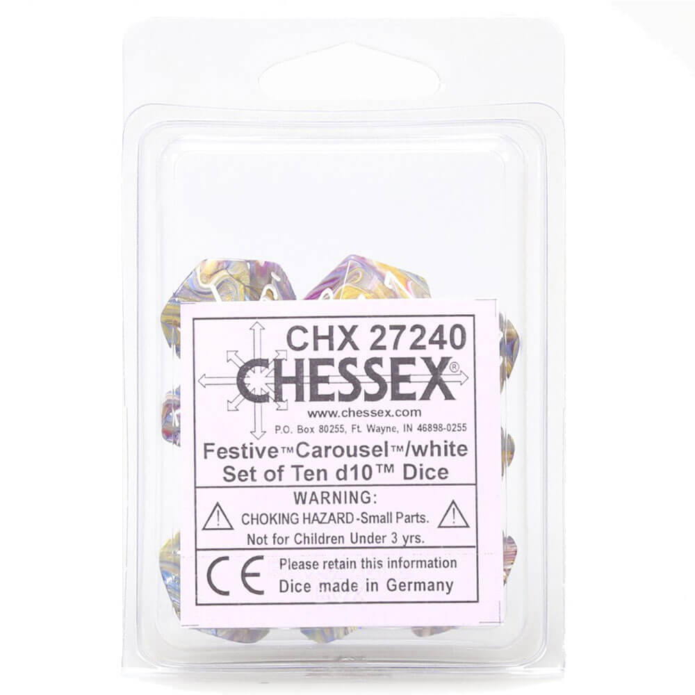 Chessex D10 Polyedrisches 10-teiliges Festtagsset