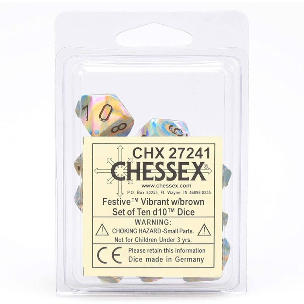 Chessex D10 Polyedrisches 10-teiliges Festtagsset