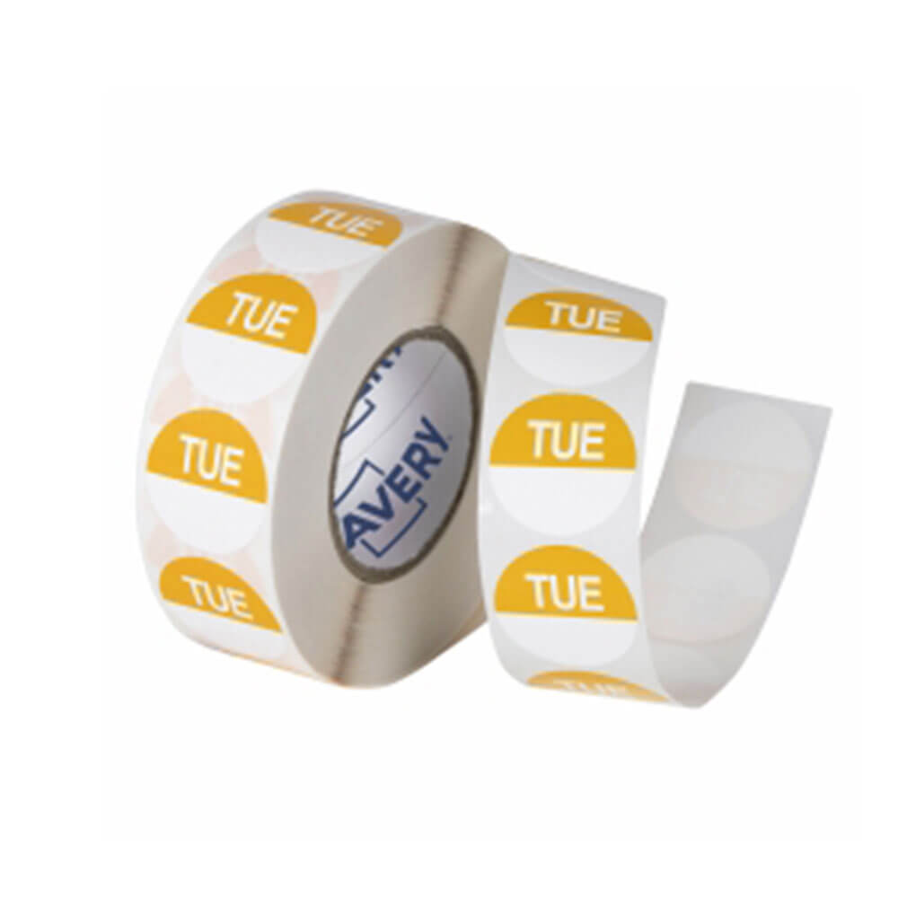 Ablösbares Avery-Etikett, 24 mm, 1000 Stück/Rolle, Weiß