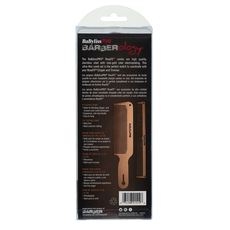 BaBylissPRO RoseFX Metal Comb Set