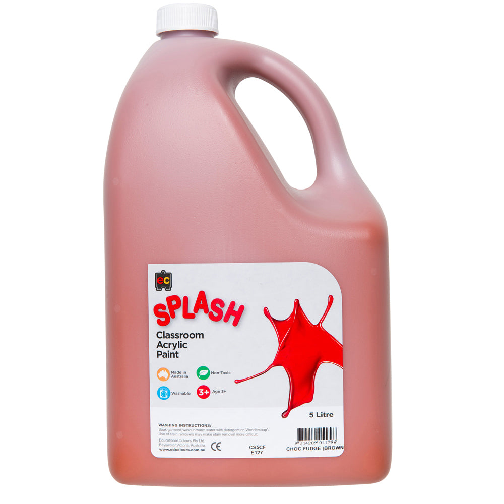 Educational Colours Splash Acrylic Paint 5L (Choc Fudge Brown)