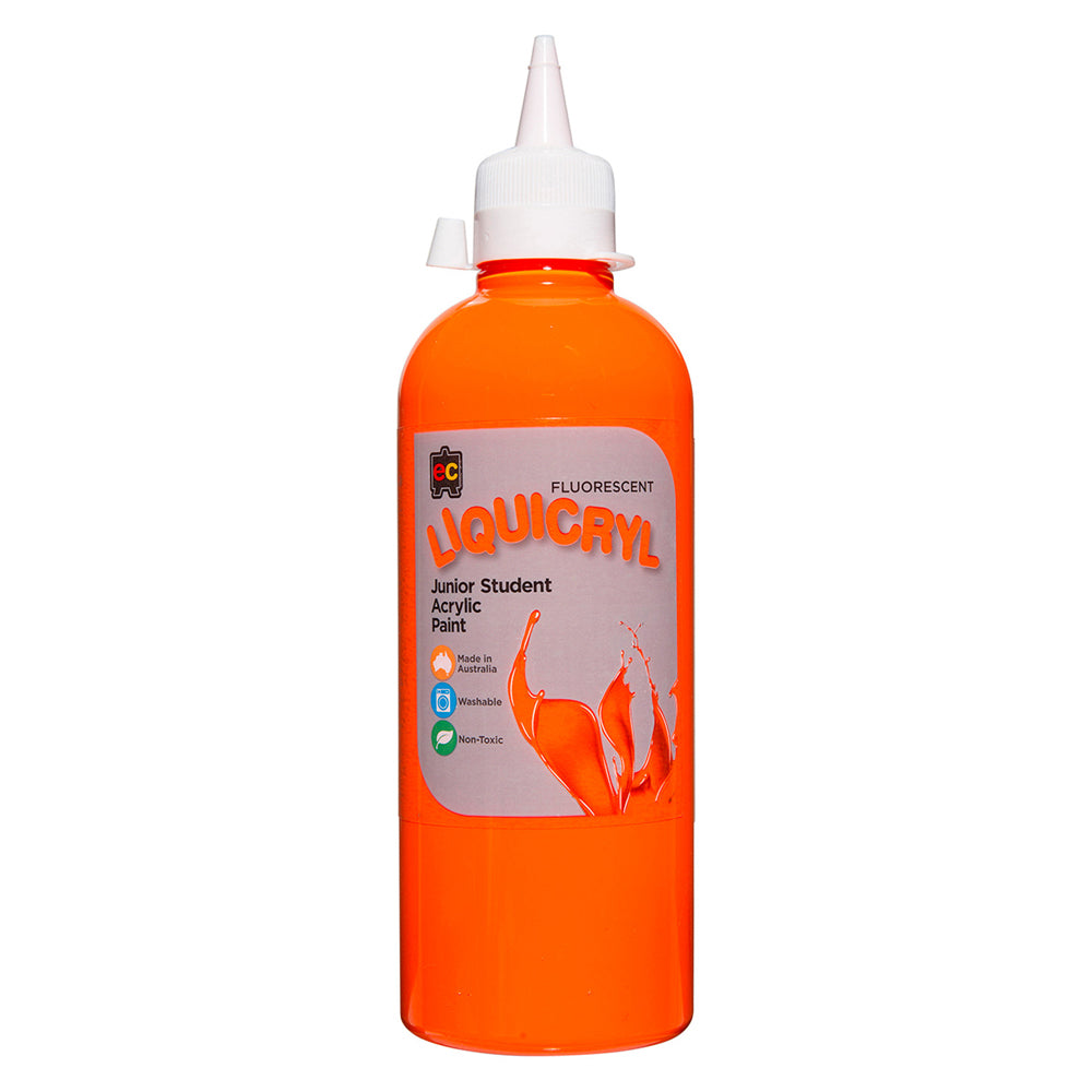 Educational Colours Fluoro Liquicryl Junior Acrylic 500mL
