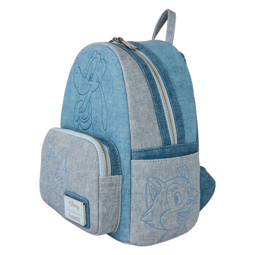 Disney Dogs & Cats Faux Denim Mini Backpack