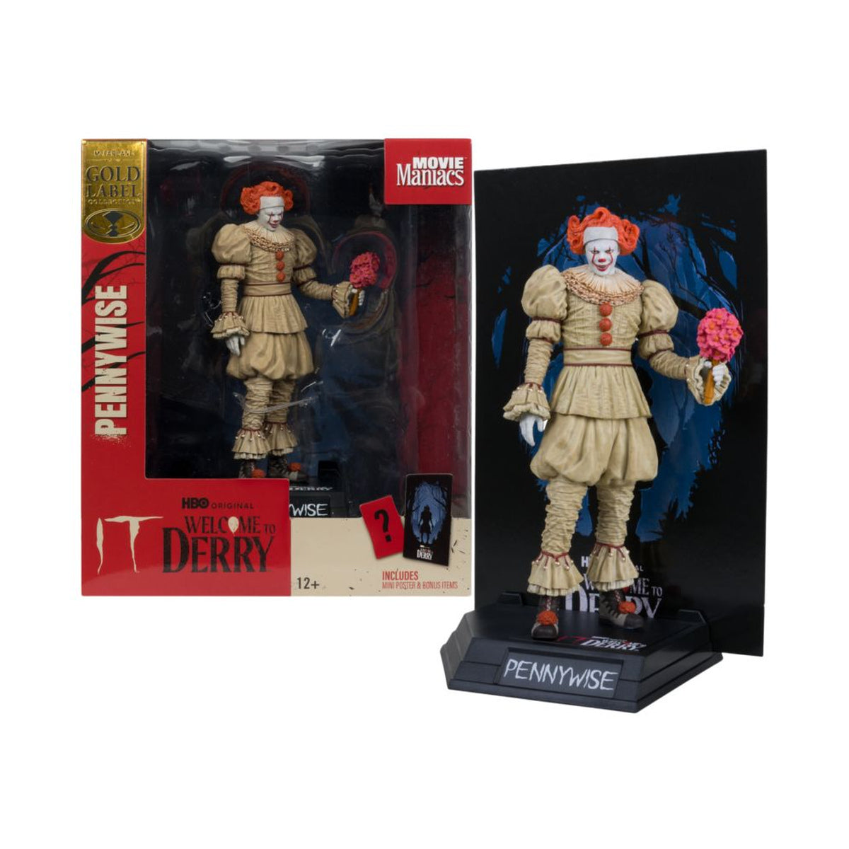Welcome to Derry Pennywise Flashback 6" Movie Maniacs Figure