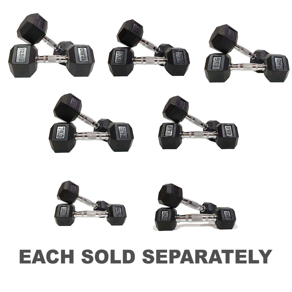 Morgan Rubber Hex Dumbbells (Pair)