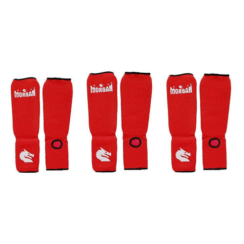 Morgan Elastic Shin and Instep Protectors (Red)