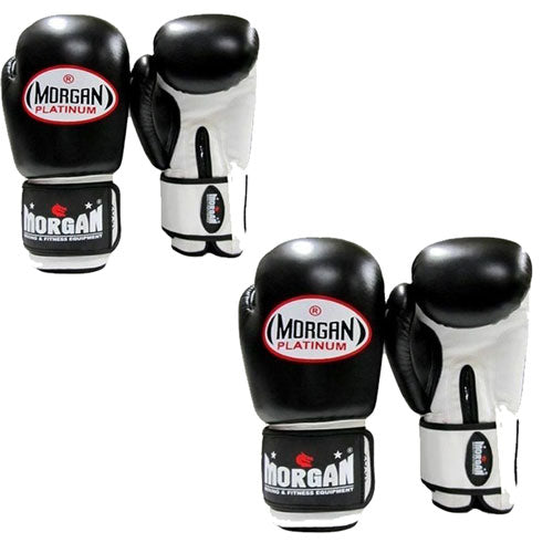 Morgan V2 Platinum Leather Sparring Gloves (Black)