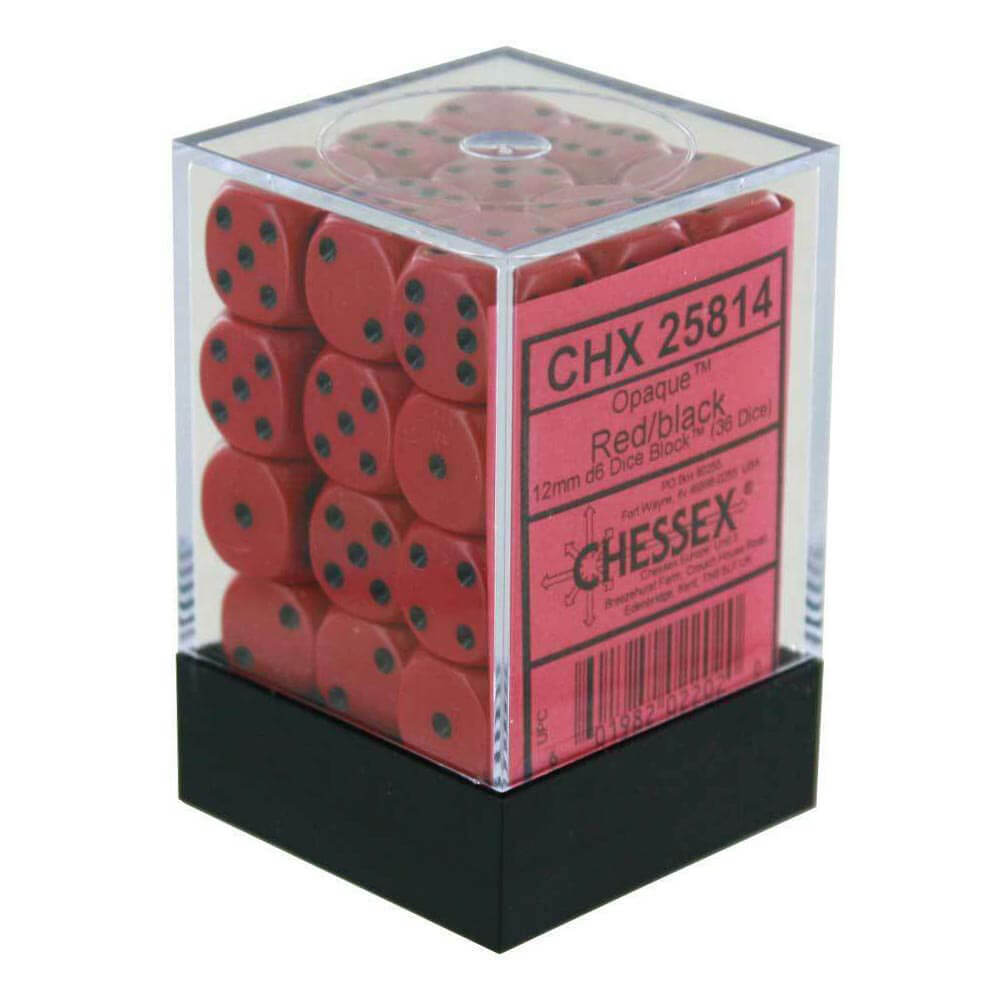 D6 dadi opachi 12mm (36 dadi)