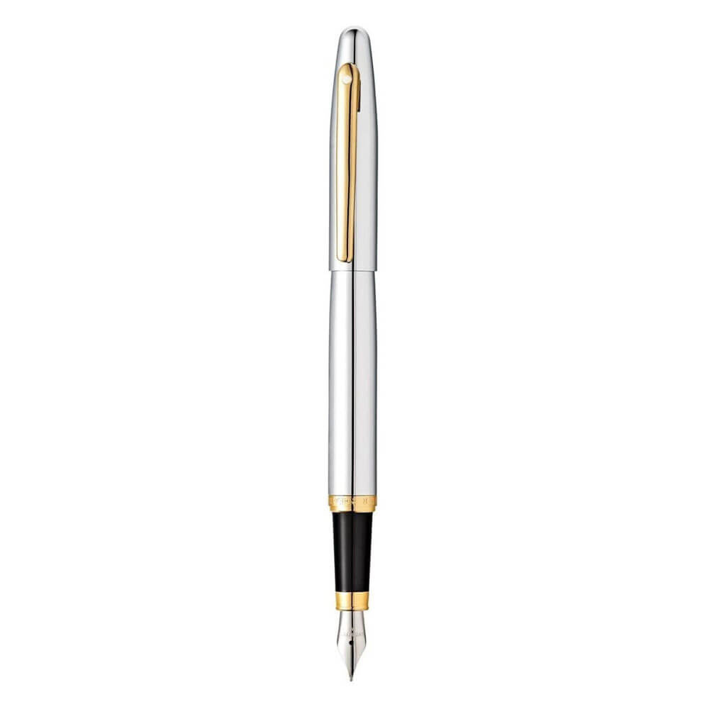 Sheaffer VFM Chrom-Füllfederhalter mit Goldton